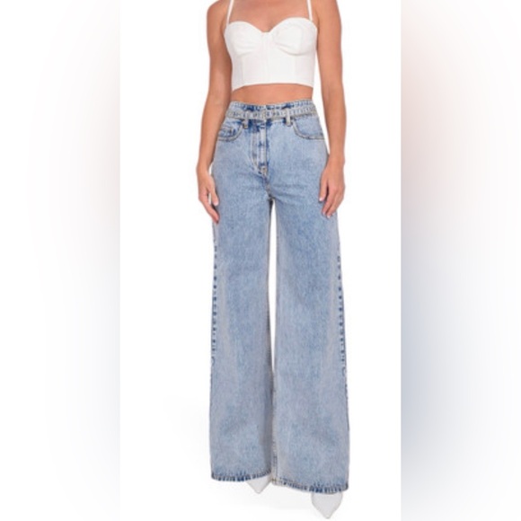3.1 Phillip Lim Denim - 3.1 PHILLIP LIM  Denim Wide Leg Belted Jean in Malibu Blue sz 8